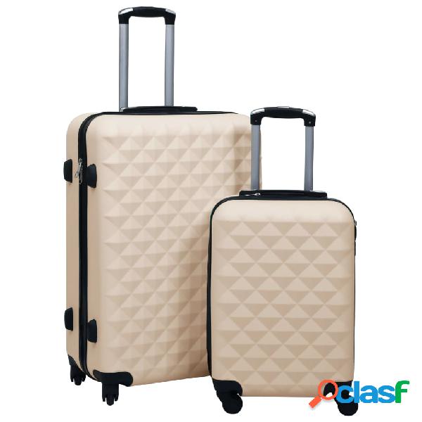 vidaXL Set Valigie Trolley a Custodia Rigida 2 pz Oro in ABS