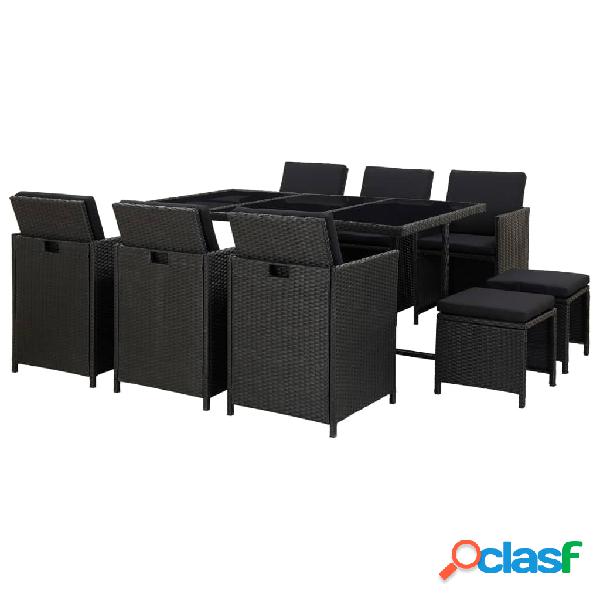 vidaXL Set da Pranzo da Giardino 11 pz con Cuscini in