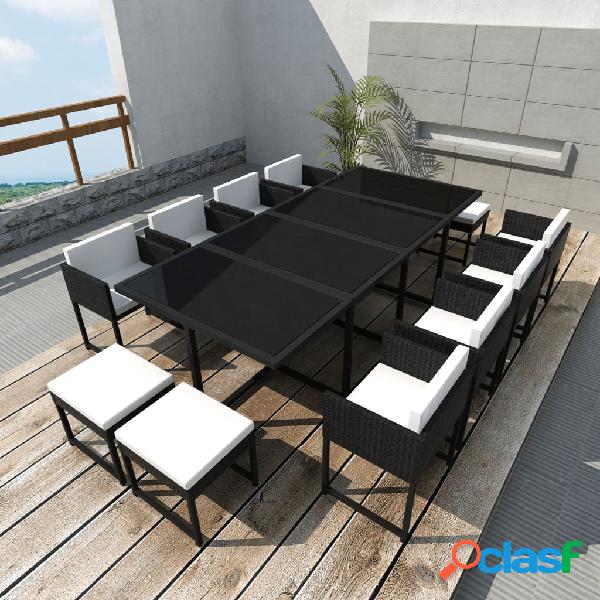vidaXL Set da Pranzo da Giardino 13 pz con Cuscini in