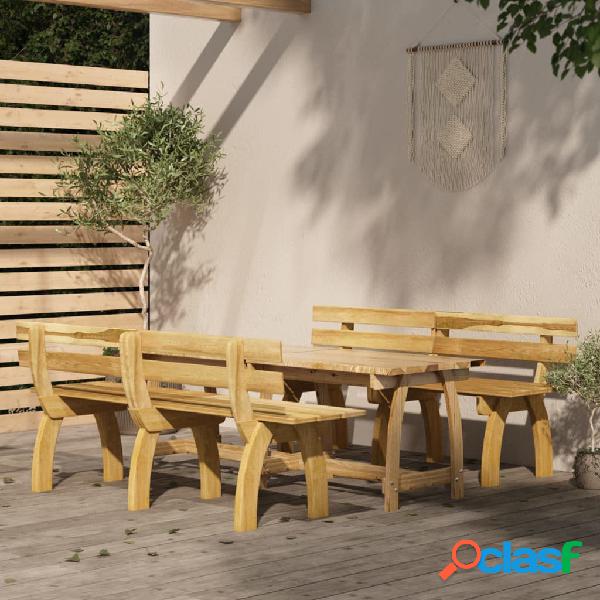 vidaXL Set da Pranzo da Giardino 3 pz in Legno di Pino