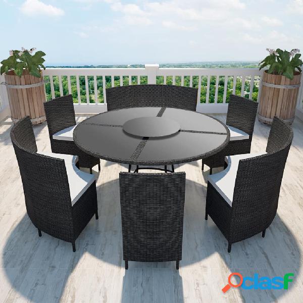 vidaXL Set da Pranzo da Giardino 7 pz con Cuscini in
