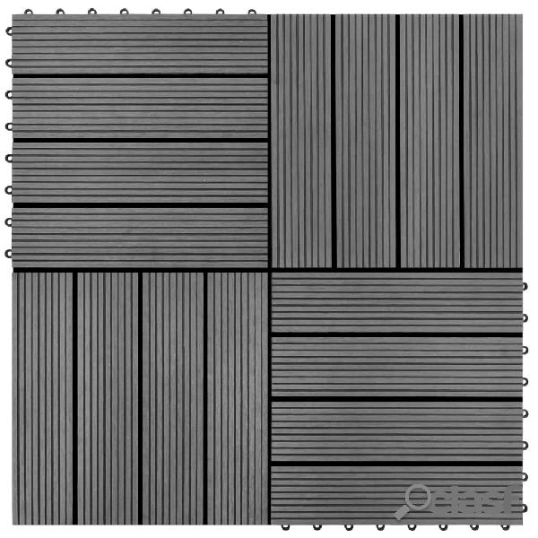 vidaXL Set piastrelle WPC 30x30cm 11pz per 1,00m²grigio