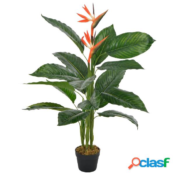 vidaXL Strelitzia Artificiale con Vaso Rosso 100 cm