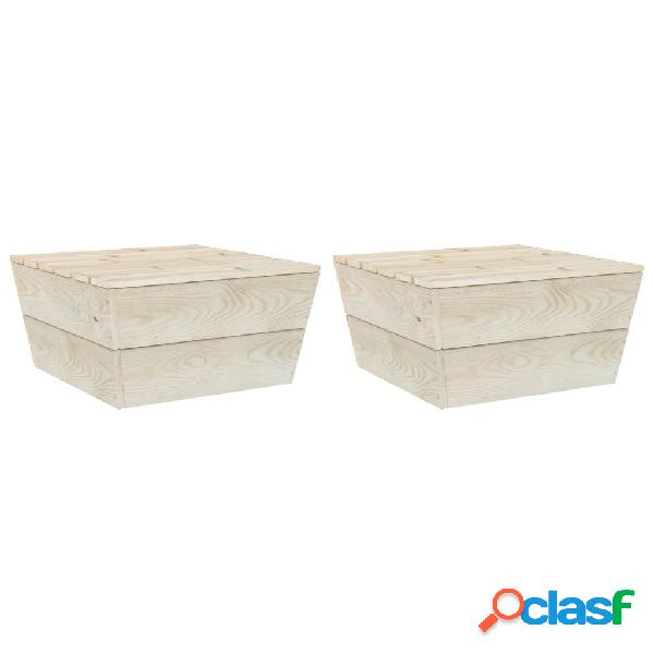 vidaXL Tavoli da Giardino 2 pz 60x60x30cm in Legno di Abete