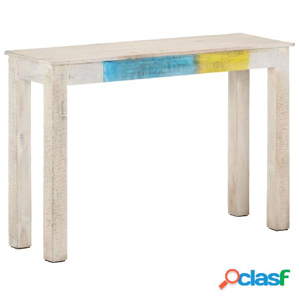 vidaXL Tavolo Consolle Bianco 115x35x77 cm in Legno di Mango