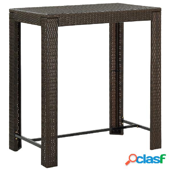 vidaXL Tavolo da Bar da Giardino Marrone 100x60,5x110,5 cm