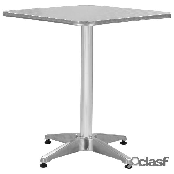 vidaXL Tavolo da Giardino Argento 60x60x70 cm in Alluminio