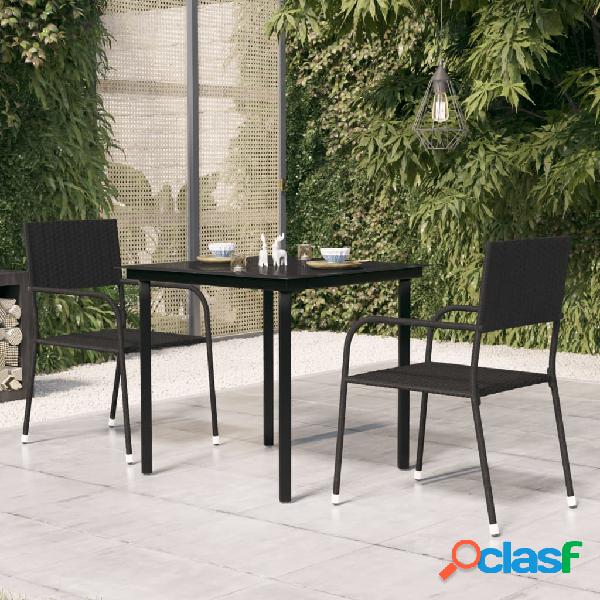 vidaXL Tavolo da Giardino Nero 80x80x74 cm in Acciaio e