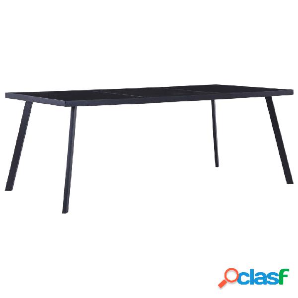 vidaXL Tavolo da Pranzo Nero 200x100x75 cm in Vetro