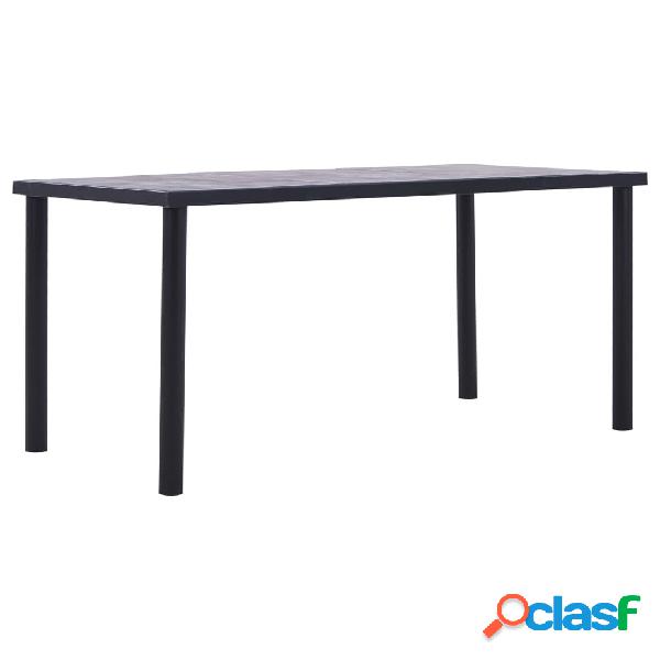 vidaXL Tavolo da Pranzo Nero e Grigio Cemento 160x80x75 cm