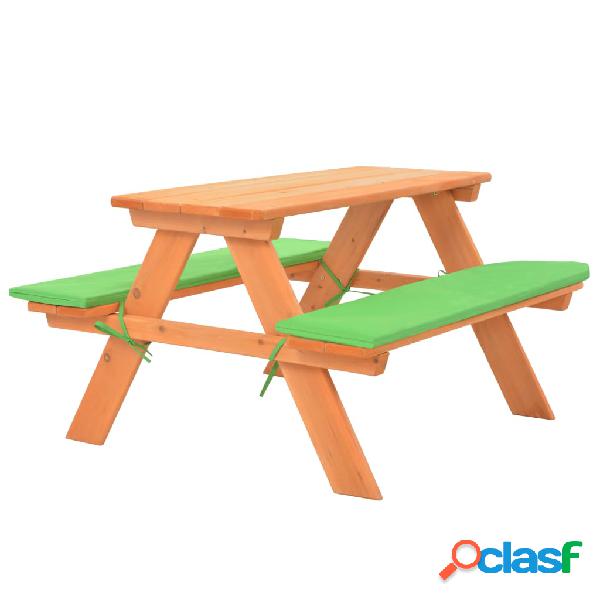 vidaXL Tavolo e Panche da Picnic 89x79x50 cm Legno Massello