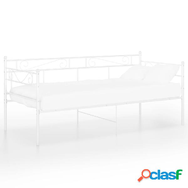 vidaXL Telaio Divano Letto Bianco in Metallo 90x200 cm