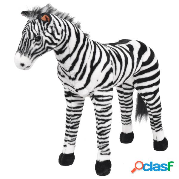vidaXL Zebra di Peluche Giocattolo Nera e Bianca XXL
