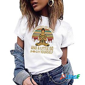 women im mostly peace love and light t-shirt - retro vintage