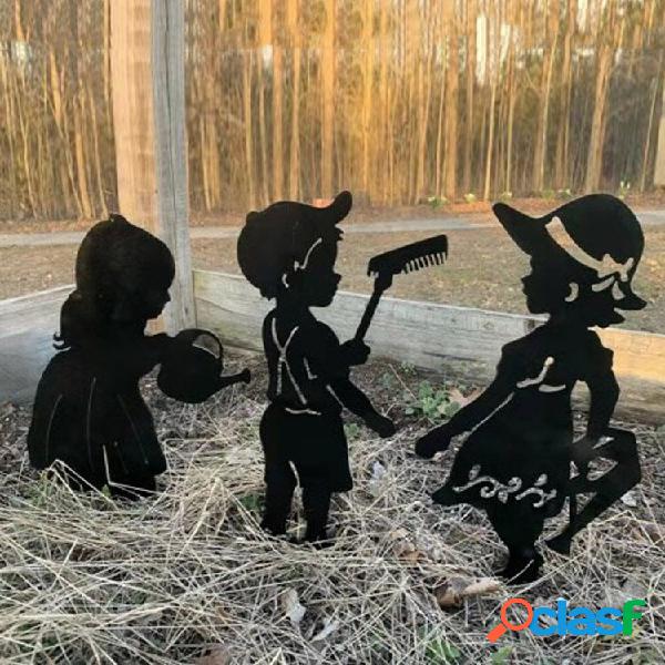 1 PC 3D Black Acrilico laborioso Boy Girl Garden Lovers