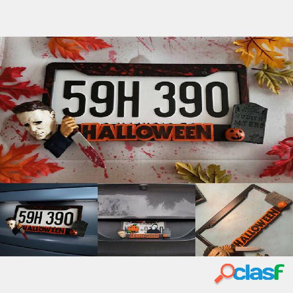 1 PC Halloween Horror License Piatto Copritelaio Carry Car