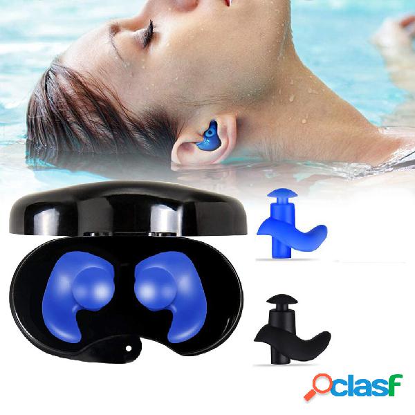 1 paio di tappi per le orecchie da nuoto impermeabili