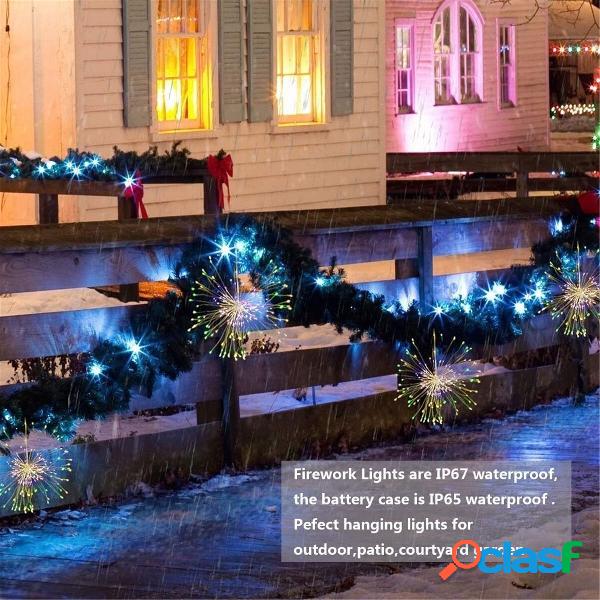 100/200 LED Firework Light 8 Mode Fairy String lampada con