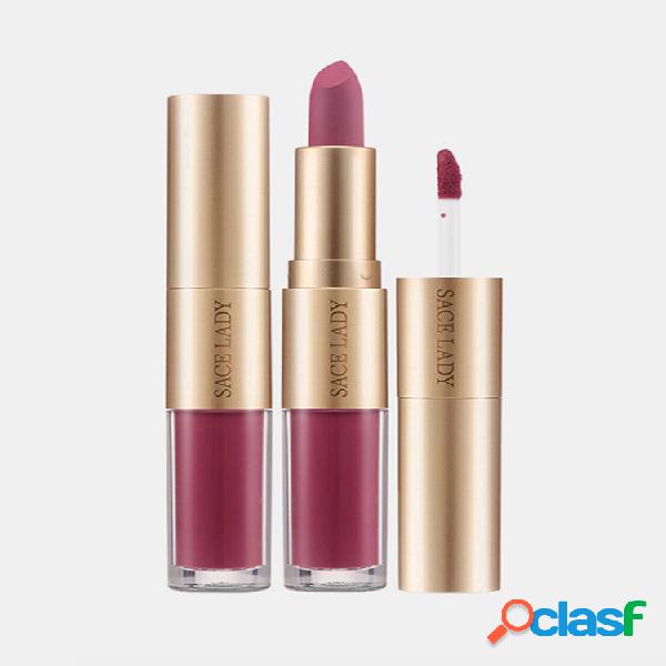 2 in 1 Matte Rossetto Lucidalabbra Design a doppia testa