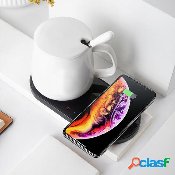 2 in 1 Ricarica wireless 55 ℃ Tappetino riscaldante a