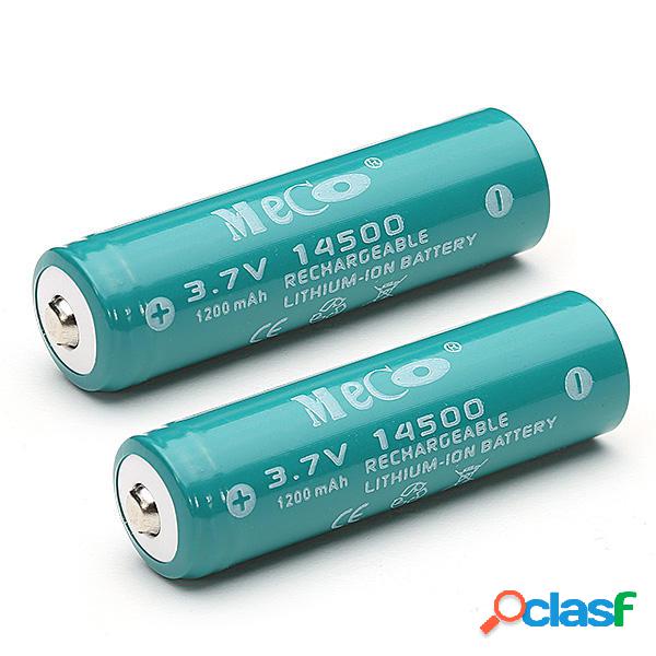 2 pezzi MECO 3.7V 1200mAh ricaricabile 14500 Li-ion Batteria