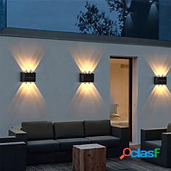 2 pz applique da parete per esterni solare impermeabile led