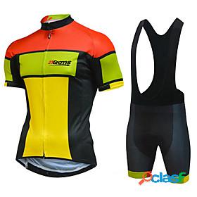 21Grams Mens Cycling Jersey with Bib Shorts Short Sleeve -