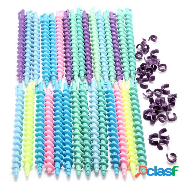 25Pcs Styling Plastica Parrucche Spiral Hair Perm Rod