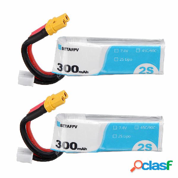 2Pcs BETAFPV 2S 7.4V 300mAh 45C Li-ion Batteria XT30 Spina