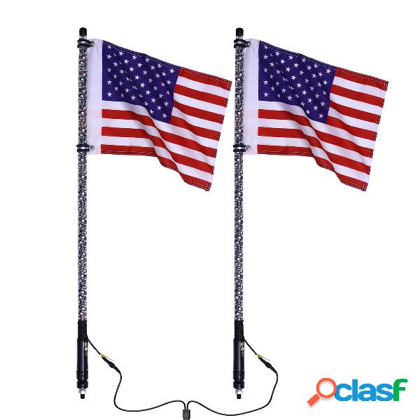 2X 12V 3FT / 4FT / 5FT LED 4WD Striscia RGB Colore Frusta