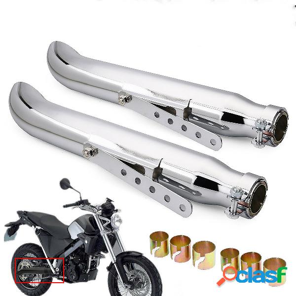 2X Terminale di scarico marmitta moto universale Terminale