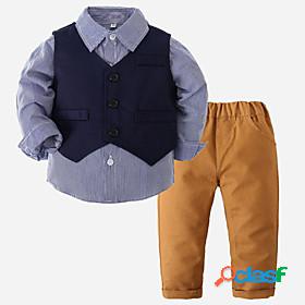 3 Pieces Baby Boys Active Basic Clothing Set Cotton Casual