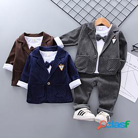 3 Pieces Baby Boys Basic Cool Sweet Suit Blazer Clothing Set
