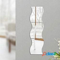 3 pezzi fai da te a forma di onda acrilico effetto specchio