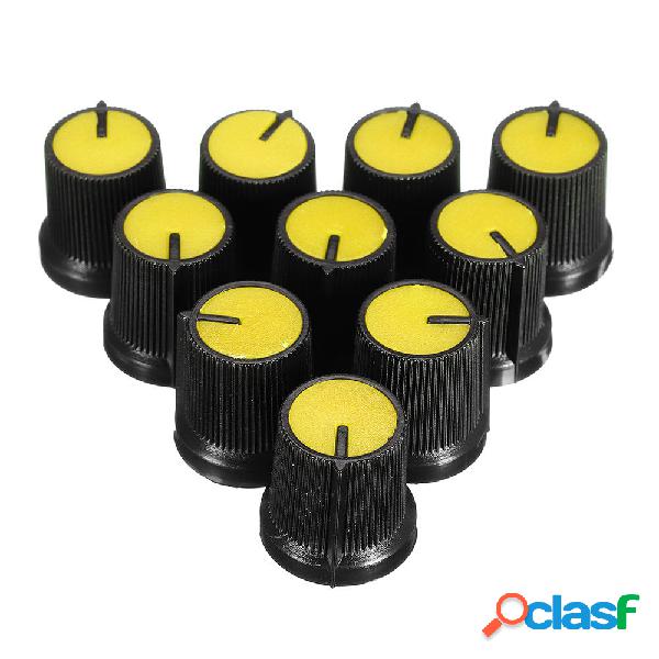 30Pcs plastica gialla per rotary cono potenziometro foro 6mm