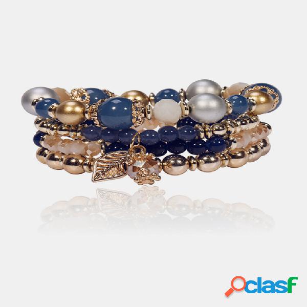 4 Pz/set Unisex Bohemien Braccialetto Allungato a