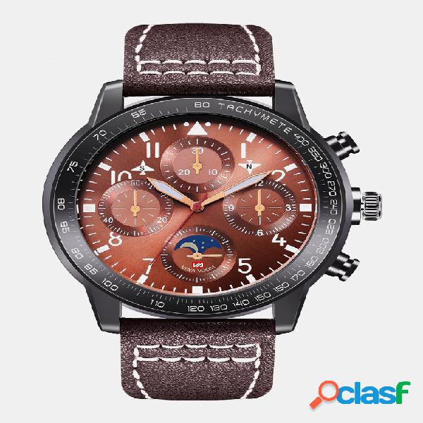 4 colori PU lega uomini vintage Watch decorato puntatore
