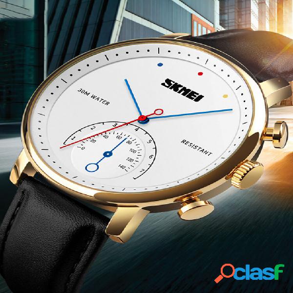 4 colori Vera Pelle Alloy Men Vintage Watch Decorato Pointer