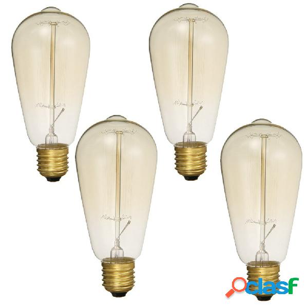 4 pezzi Kingso AC110V E27 60W ST64 A19 Lampadina a