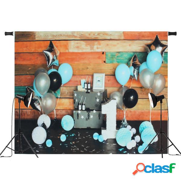 5x3ft 7x5ft Blue Balloon Colorful Muro Baby 1 ° Compleanno