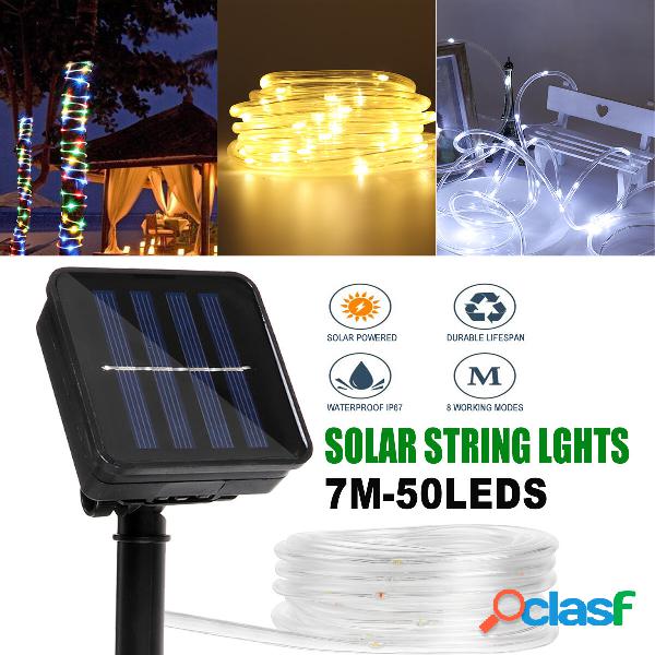 7M LED solare Luce a corda 8 modalità Tubo in PVC