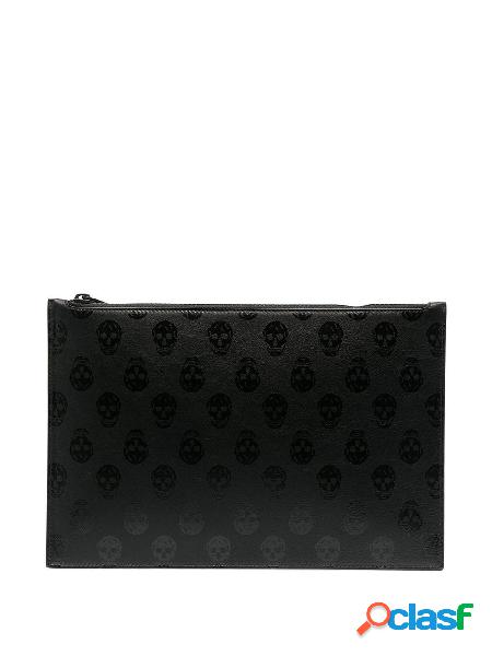 ALEXANDER MCQUEEN POCHETTE UOMO 5604721AAAN1000 PELLE NERO
