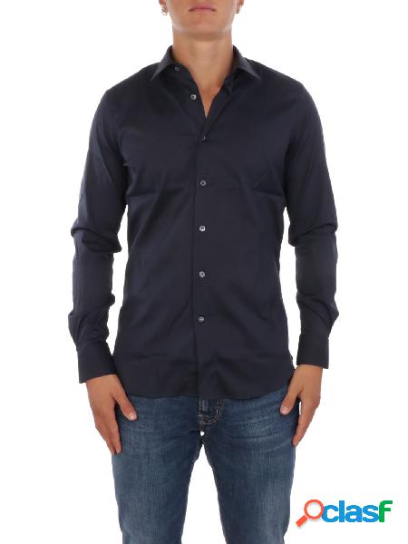 AQUASCUTUM CAMICIA UOMO BTDAL16L0Q10112 COTONE BLU