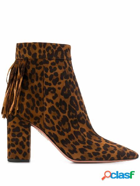 AQUAZZURA STIVALETTI DONNA REGMIDB0JAS993 PELLE MARRONE
