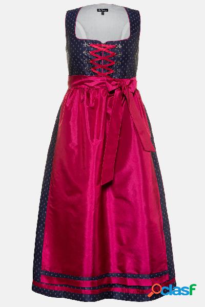 Abito in stile Dirndl, Jacquard con fiori, allacciatura