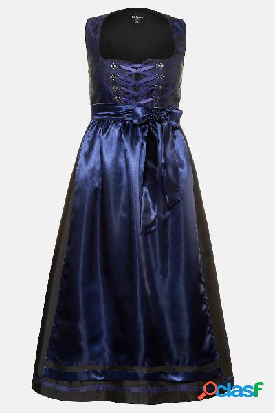 Abito in stile Dirndl, Jacquard con rose, allacciatura