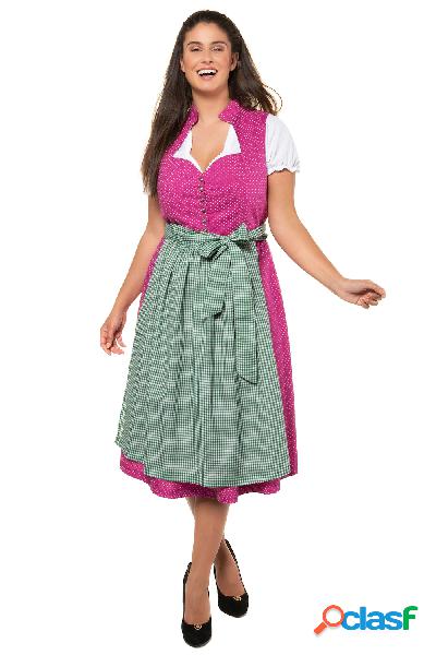 Abito in stile Dirndl, abito a pois, grembiule a quadretti,