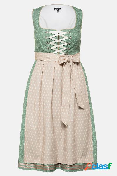 Abito in stile Dirndl, fantasia floreale, allacciatura