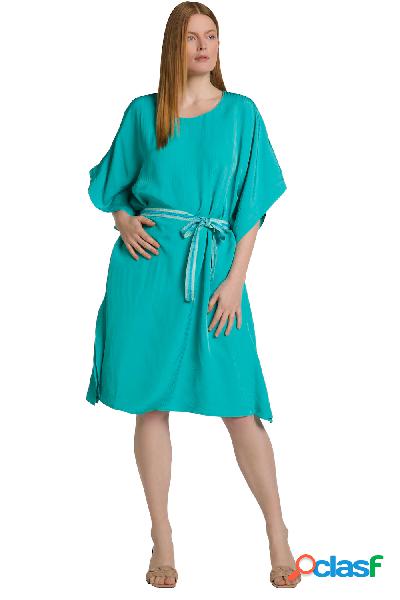 Abito midi dal taglio oversize in seersucker a righine con