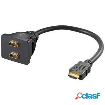 Adattatore HDMI / 2x HDMI con Contatti placcati in oro -